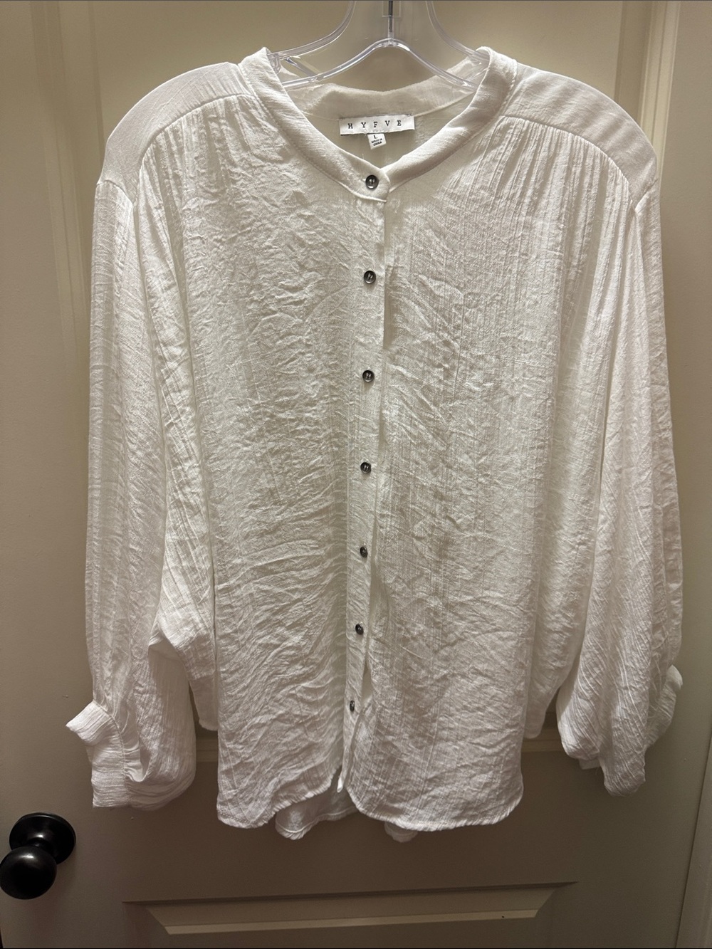 HYFVE White Button-Front Gauze Shirt